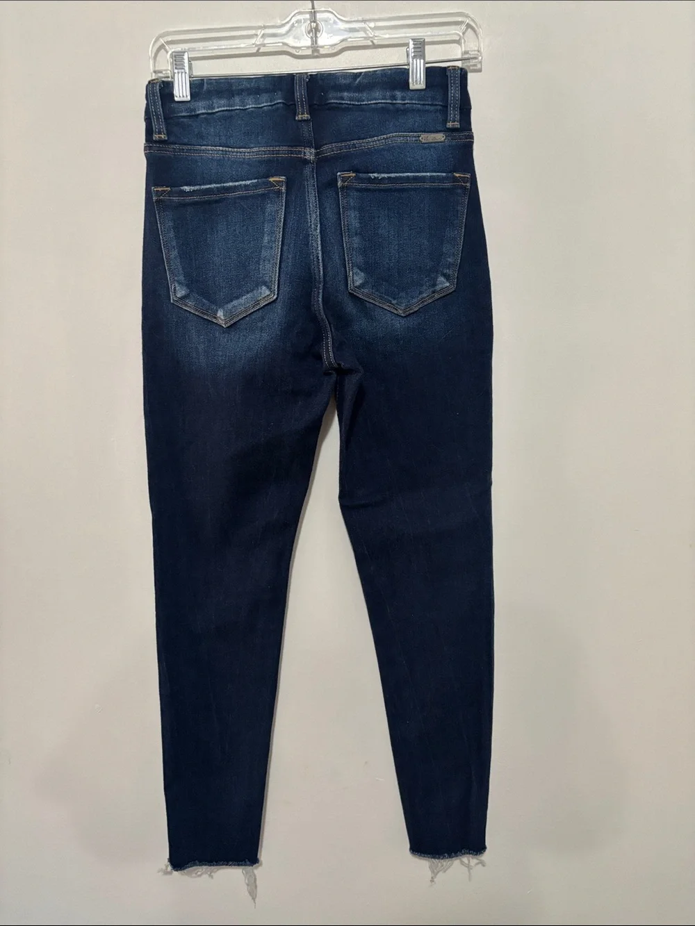KanCan Signature High Rise Ankle Skinny Jeans Raw Distressed Hem Size 26